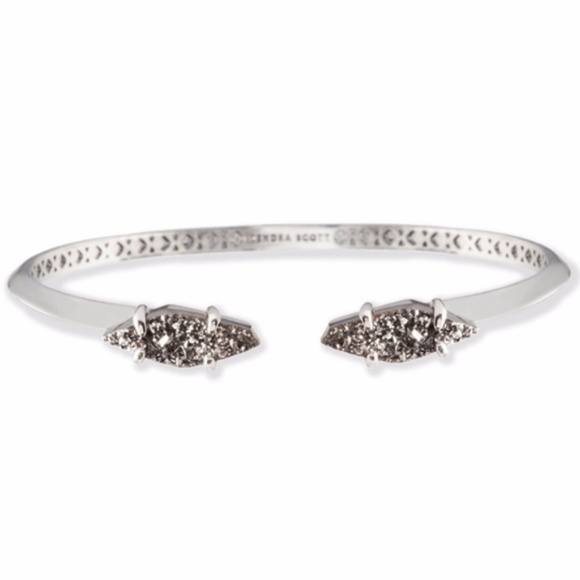 Kendra Scott Bianca Cuff Bracelet Platinum Drusy NWT - Picture 3 of 8